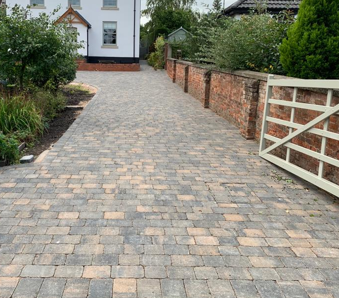 The textured surface of cobble lock